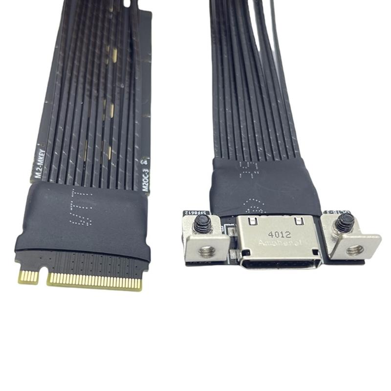 Удлинительный кабель M.2 на Oculink 4i, кабель с серебряным покрытием PCIe4.0 Gen4 для адаптера M.2 M Key NVME на SFF8611