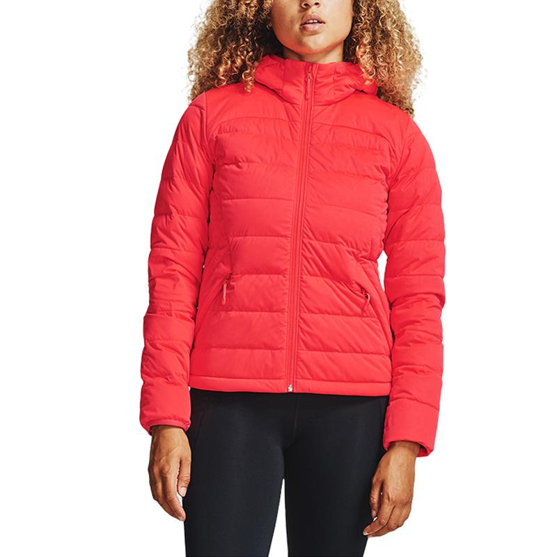 Under Armour Теплый однотонный пуховик с капюшоном, женская верхняя одежда, арбузно-красный 1355833-628