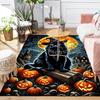 1Pc Halloween Cat Pumpkins Rug, Office Carpet Indoor Outdoor Doormat, Non-Slip Soft, Living Room, Christmas Halloween Gift. Em92810