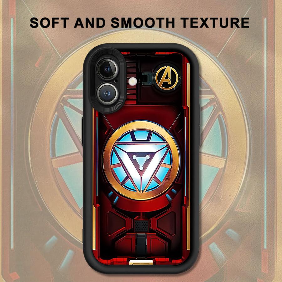 Чехол для телефона iPhone XS Max 15 16 14 Plus 16e XR 17 Air 13 12 11 Pro Max Мягкий чехол Marvel Ironman Sipiderman