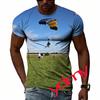 Tide Fashion Summe Parachute Picture Men's T-shirt Casual Print Tees Hip Hop Personality Round Neck Short Sleev Tops