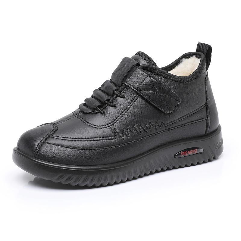 2025 Новые зимние женские хлопковые ботинки Нескользящие Удобные Мамины хлопковые туфли Флисовые Теплые Для среднего и пожилого возраста Зимние ботинки