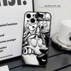 Мультяшный Кураж - Трусливый Пёс-G Для iPhone 13,17,11,12,16,14,15,Plus,Pro Max Мягкий Силиконовый Черный Чехол для Телефона