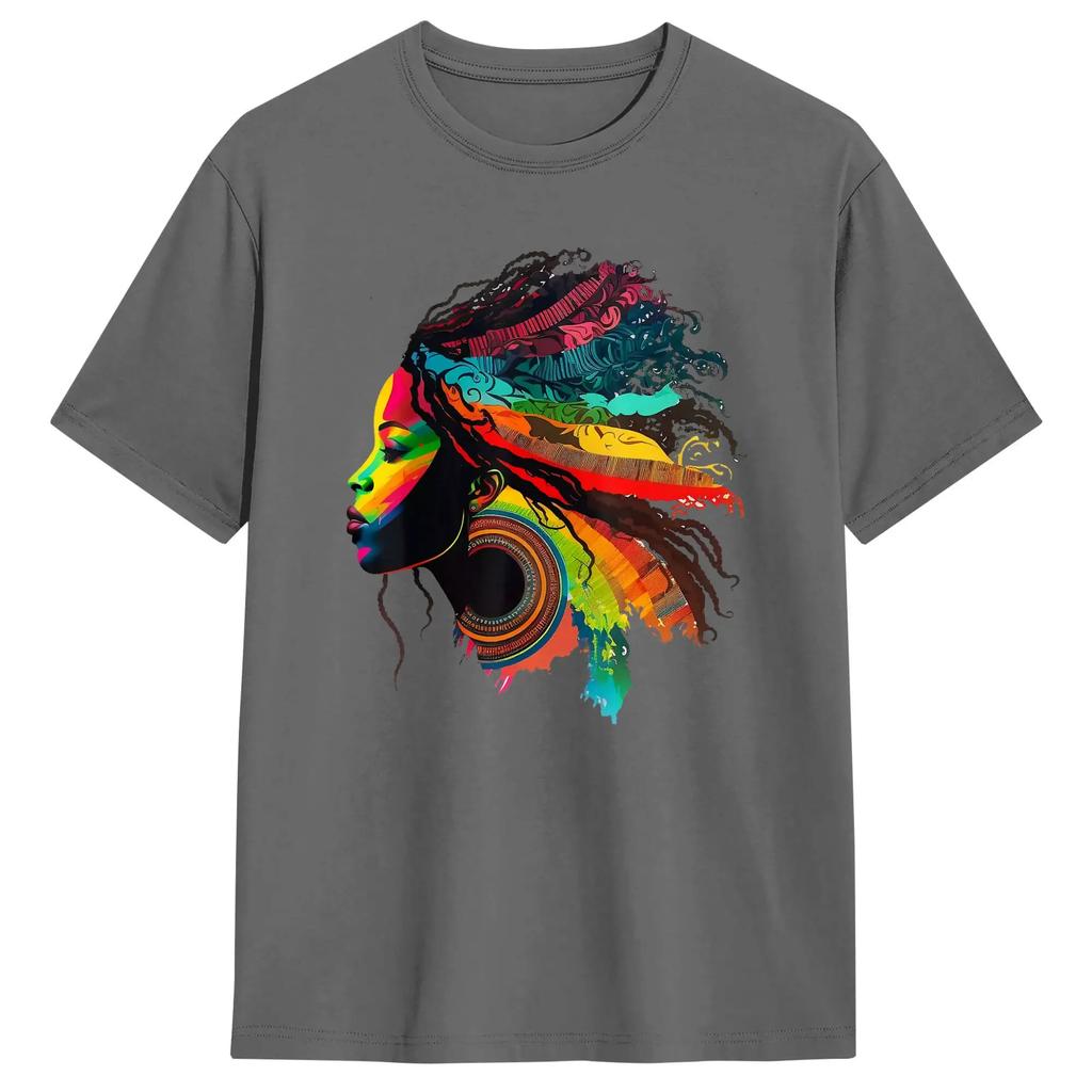 Rainbow Dashiki African Tribal WoUnisex Natural Roots Hair Small TShirt Unisex Crew Neck 100 Cotton T Shirt Short Sleeve Tee Shirt