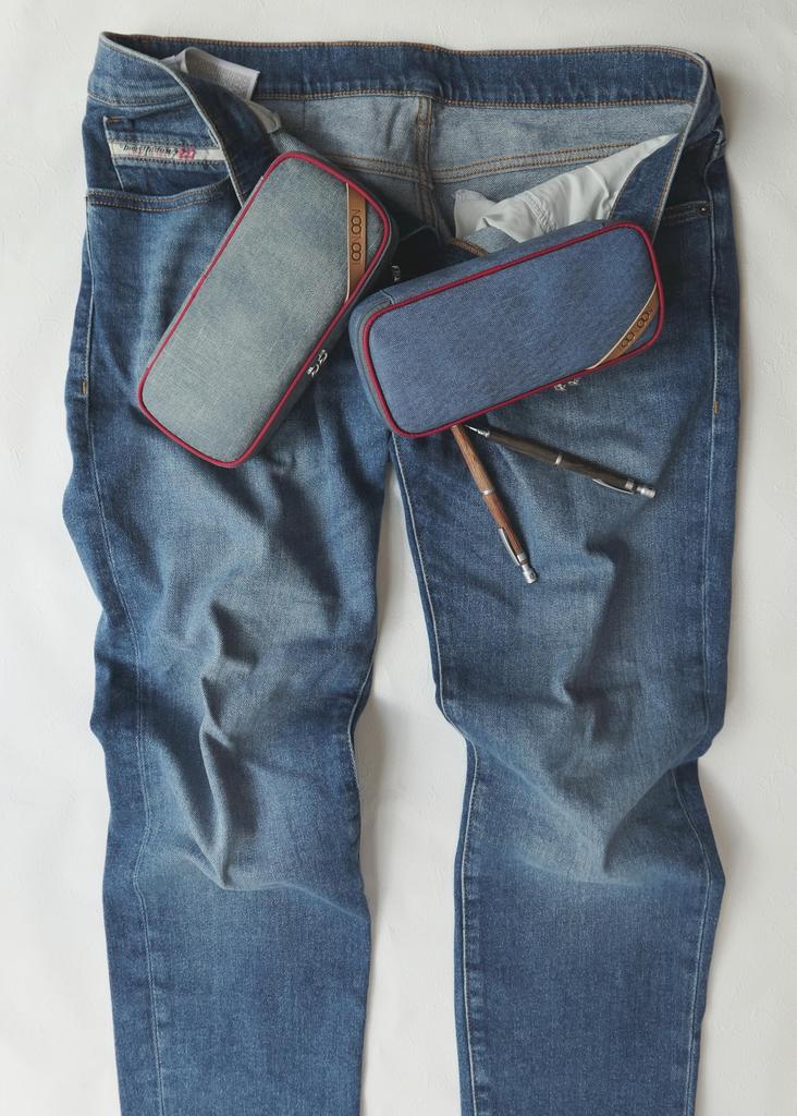 LOONLOON 672 Джинсовый пенал Индиго Синий Большой емкости Стильный джинсовый двухэтажный многофункциональный