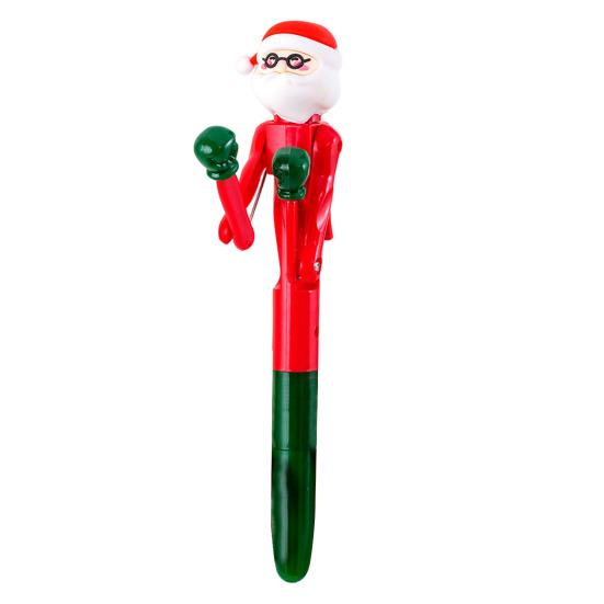 Christmas Creative Boxing Pen with Moving Figure Fun Animated Novelty Ballpoint Pen Students Stress Relief Neutral Pen for Office Gag Gifts