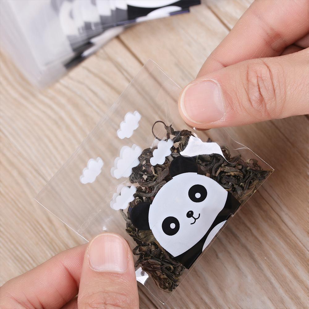 100pcs New Party Supplies Gift Packages Panda Plastic Cookie Pocket Self-Adhesive Candy Bag