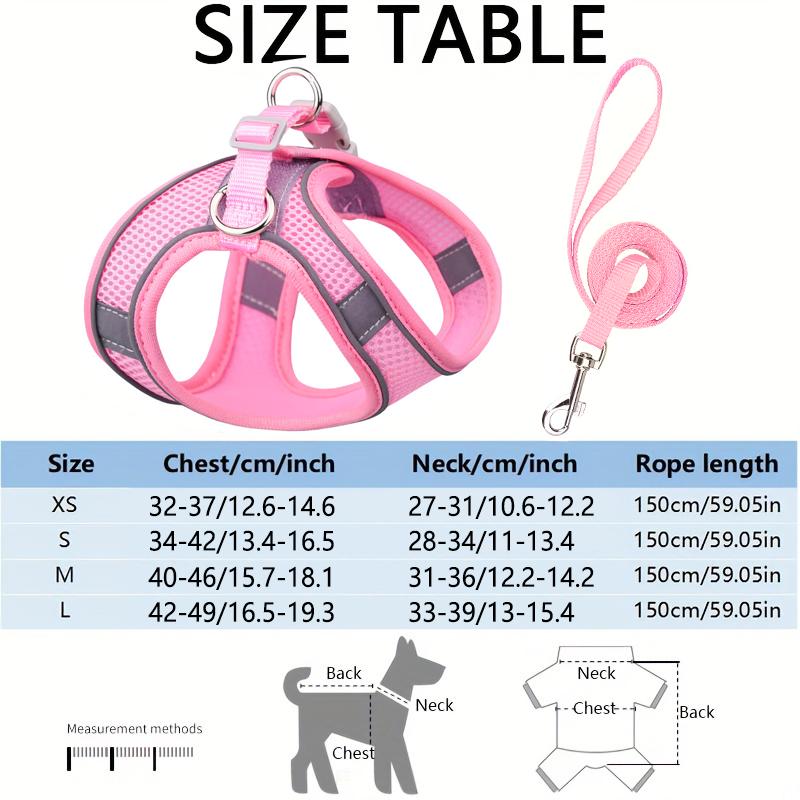 Vest Type Pet Chest Strap With Leash Soft Breathable Mesh For Small And Medium-Sized Dogs Summer Reflective Vest Strap Adjustabl