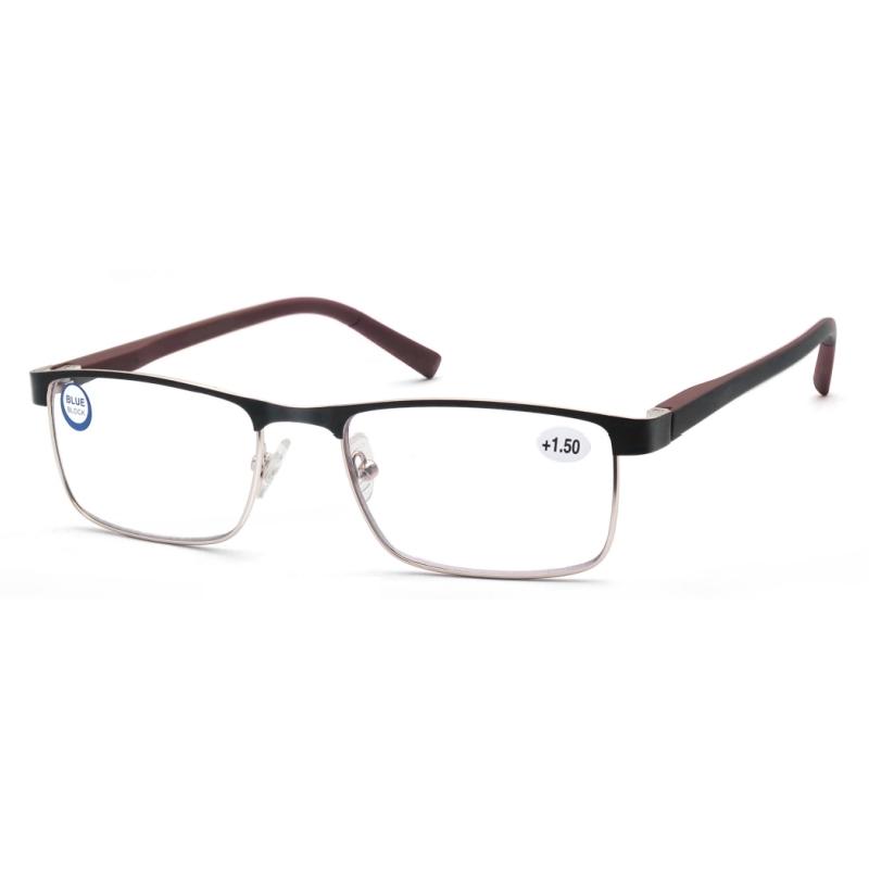 Женские очки для чтения с блокировкой синего света для мужчин, металлическая оправа, увеличительные очки для чтения журналов, линзы для пресбиопии, диоптрии +1,0~3,5