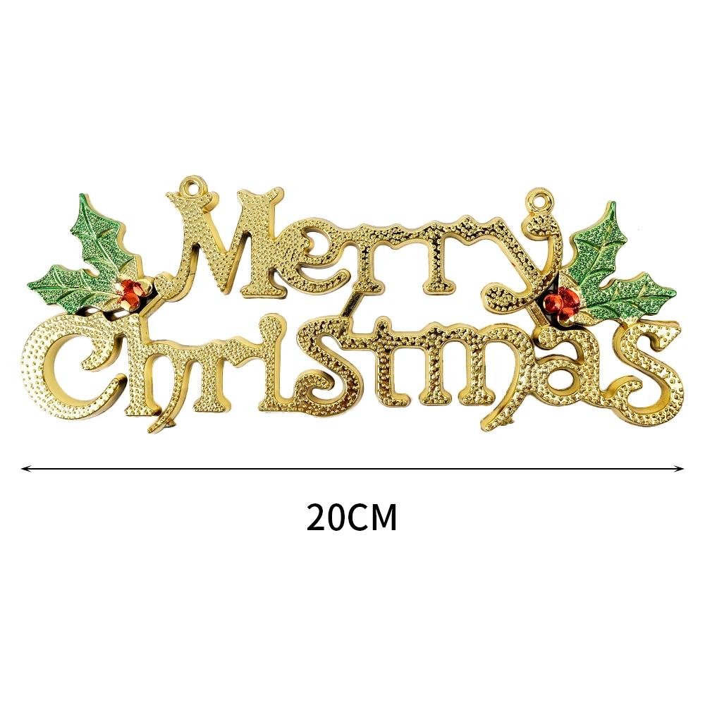 Christmas Decorations Plastic Letters Hanging Sign Xmas Tree Garland Door Sign Pendant Home Party Christmas Decoration Supplies