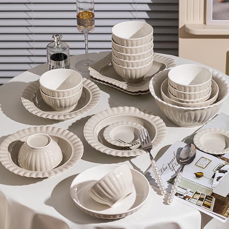 Moderanka 45-Piece Nordic Ceramic Dinnerware Set