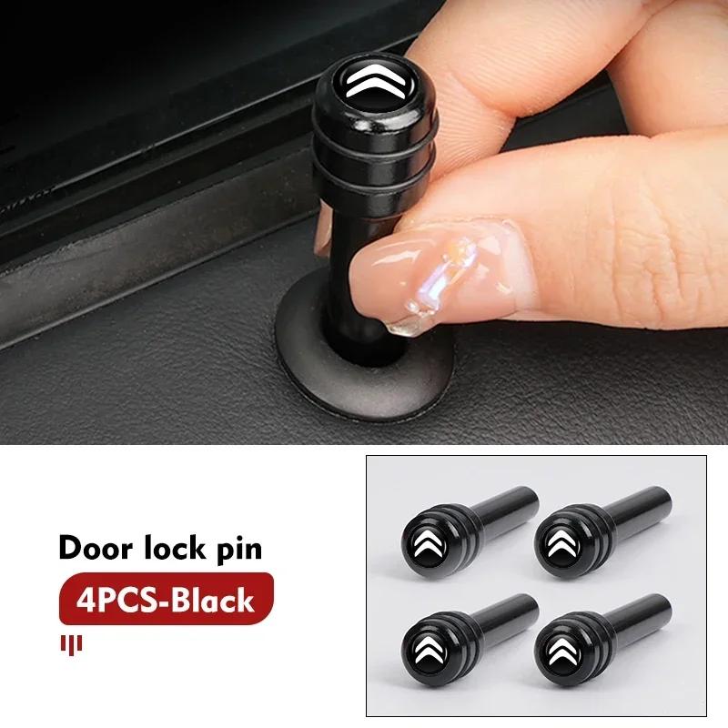 IFOT2 4pcs Car Door Lock Knob Pull Pins Aluminum Interior Security For Citroen Jumper Celysee Cactus Picasso Aircross Saxo Grand