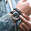 Мужские водонепроницаемые часы на кожаном ремешке