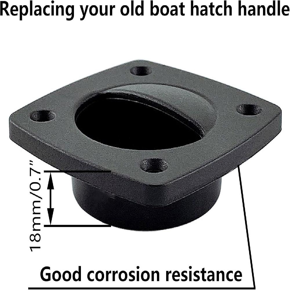 Черная нейлоновая ручка для раздвижной двери, квадратная ручка для люка, аксессуары для яхт, моторных лодок и катеров(4 шт.)
