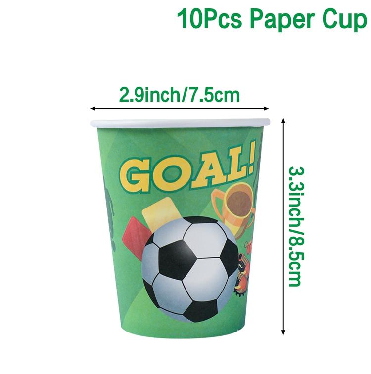 Футбольная тематика одноразовый набор столовых приборов спортивный мальчик день рождения вечеринка детский душ торт декор принадлежности футбольный узор чашка тарелка