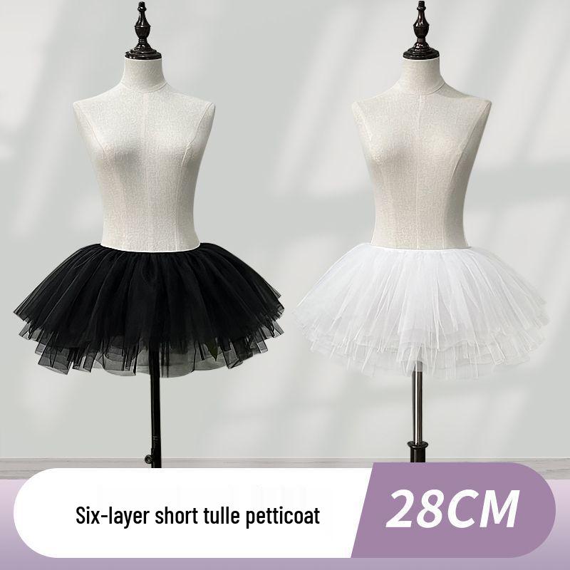 Повседневный мини-подъюбник из мягкого тюля в стиле Лолита – 35 см, без косточек, поддержка для косплея