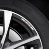 4pcs aluminum alloy sports logo car wheel eyebrow sticker, suitable for new S line quattro A1A3A4A5AAAAA7A8Q2 Q3 Q5 Q7 Q8 TTS3.