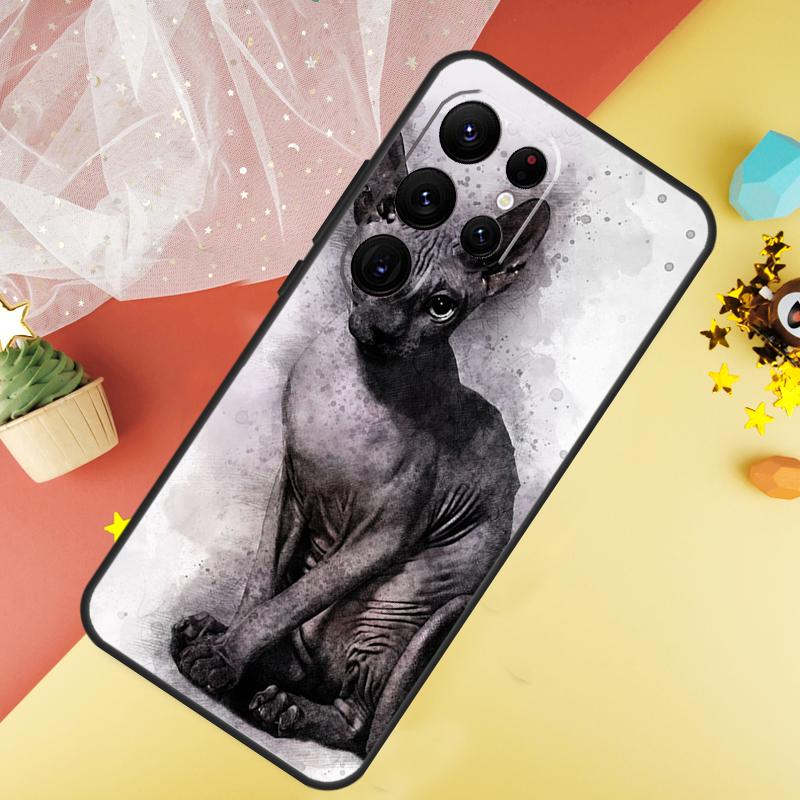 Чехол для телефона с изображением кошки сфинкса для Samsung Galaxy S25 FE S23 S21 S20 S22 S24 S26 Ultra S10 S26 Plus Чехол Coque