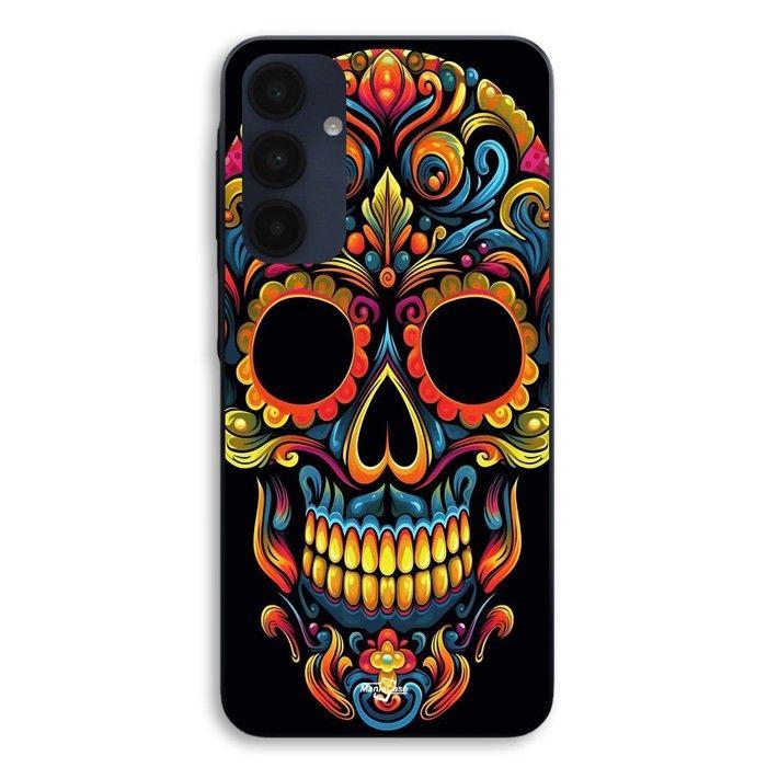 Coque de téléphone - MANIACASE - Samsung Galaxy A25 - Tête de mort calavera coloré - Silicone TPU - Souple