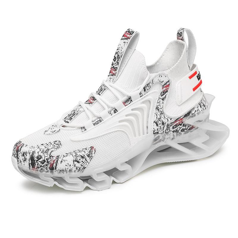 Spring New Blade Men's Shoes Running Shoes Flying Woven Air Cushion Sports Shoes Mesh Shoes Men's Basketball Large Size Shoes