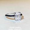 Emerald Cut Moissanite Ring, 2 Carat D Color, 925 Silver Four-Claw Setting.