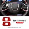 Real Hard Carbon Fiber Steering Wheel Button CoverFor Chevrolet Corvette C8 2020 2021 2022 2023 Interior Accessories Sticker