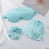 Silk-Like Eye Mask Set: Headband, Scrunchies, Bag - Perfect Wedding Favor & Outdoor Sleep Companion