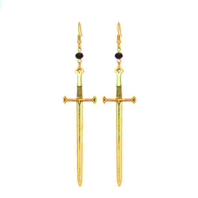 Silver Sword Dangle Earrings: Classic Fashion Jewelry Charm for Men & Women