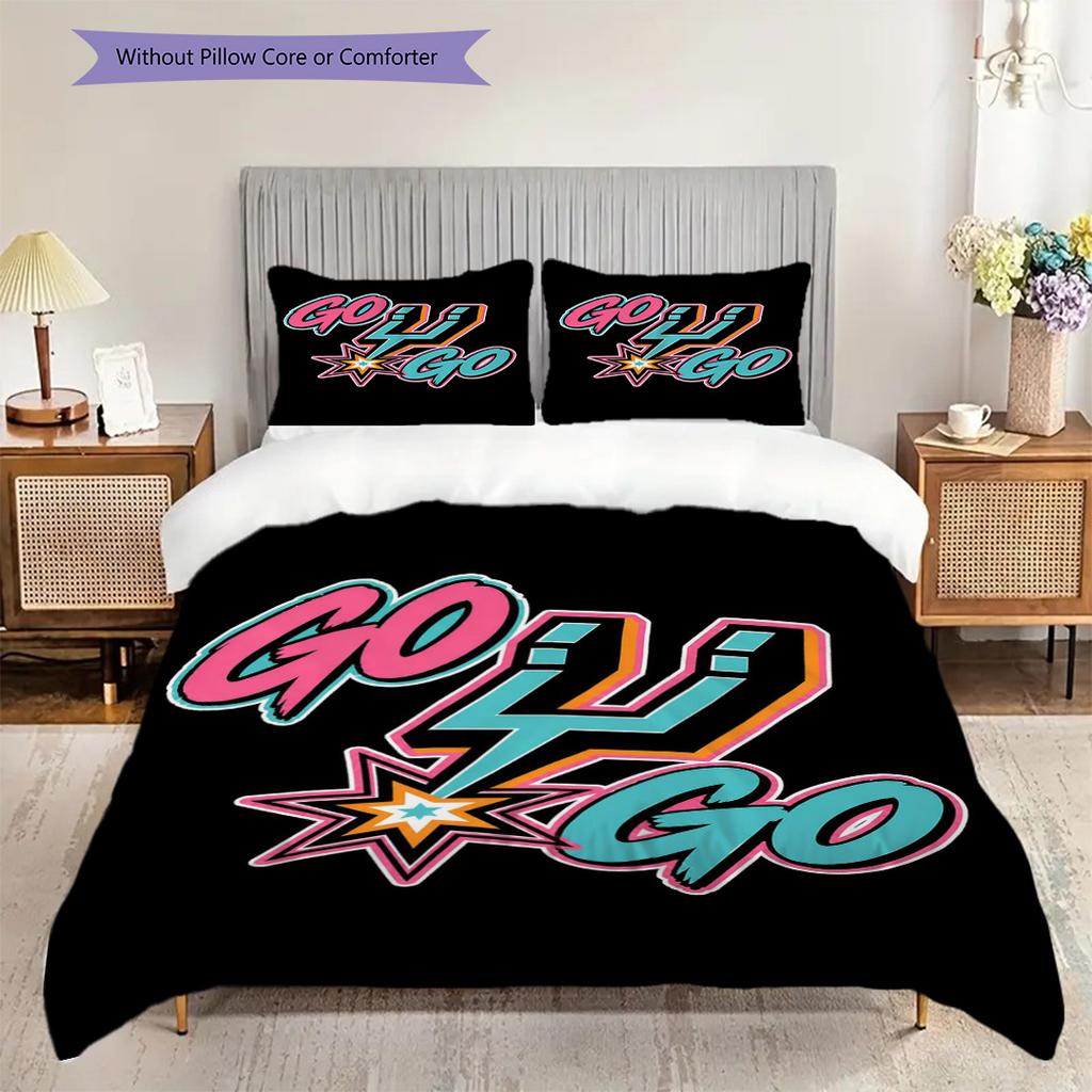 San Antonio Spurs Court Bedding(1 * duvet cover + 2 * pillowcase, without core)Christmas birthday gift Soft and comfortable