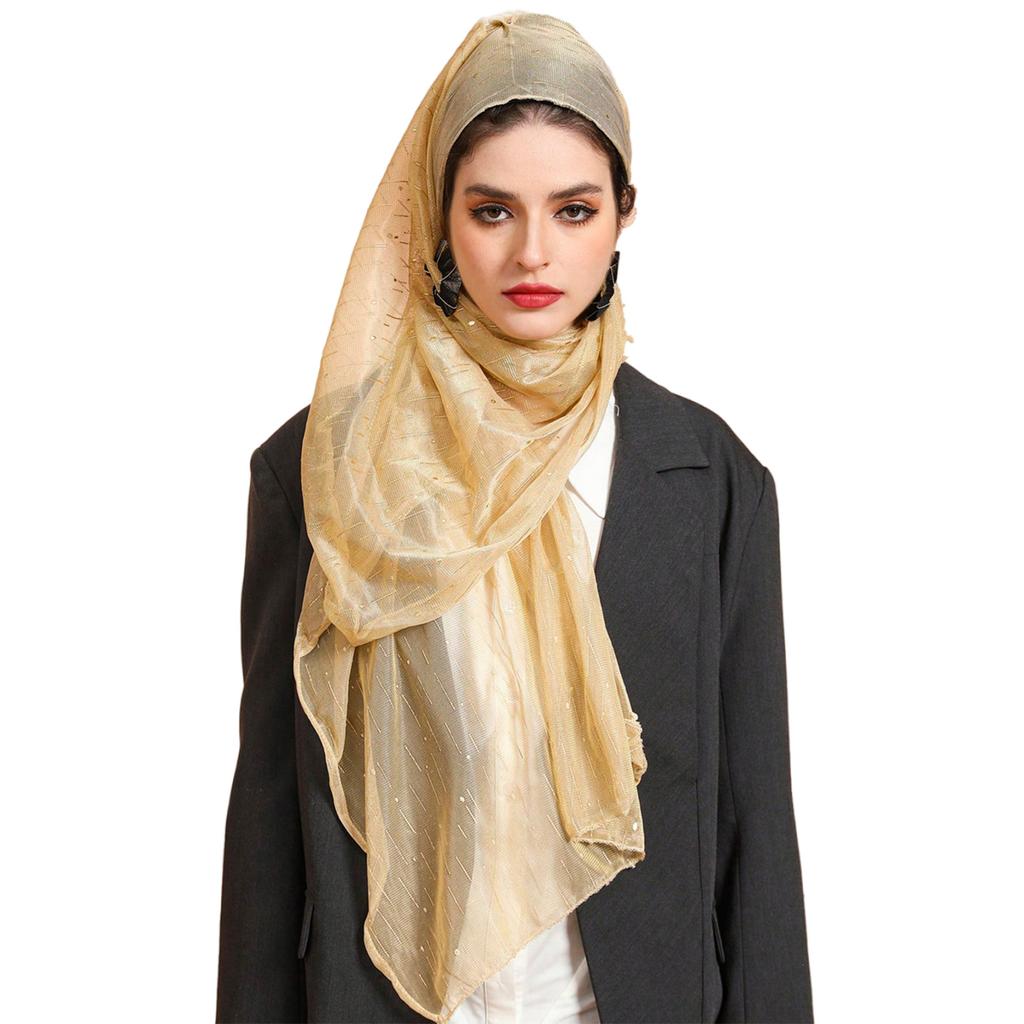 Women's Hijab Muslim Headscarf Easy Wearing Headwrap Scarf for Busy Modern Lady Girls Large Rectangle Neckerchief