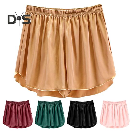 Женские пижамные шорты для дома, эластичные оборки, подол, дышащие повседневные спортивные шорты для дома, йоги, повседневная одежда