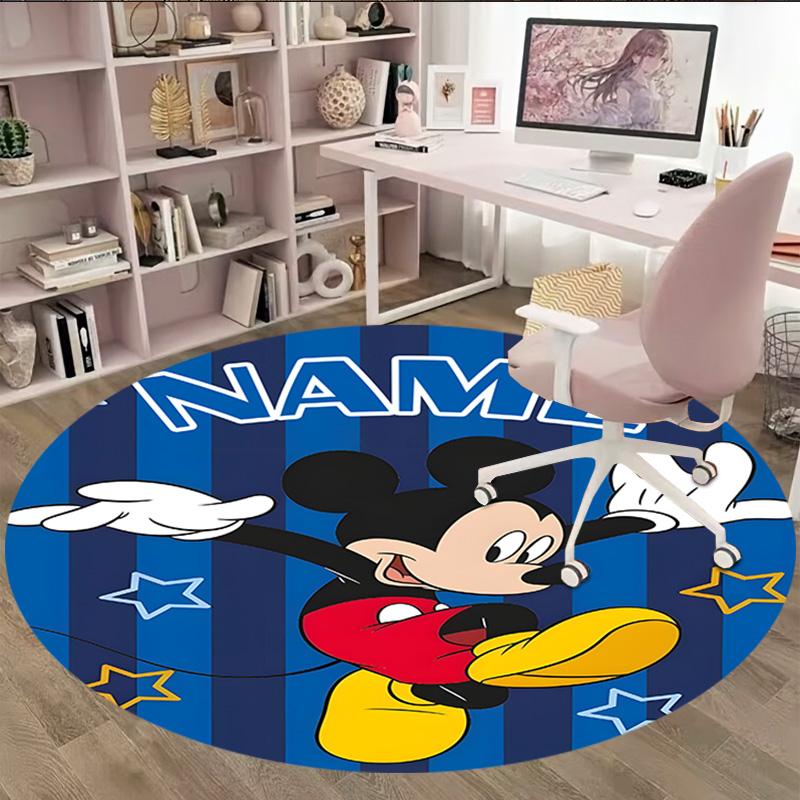Customizable M-Mickey (11) Round Non-Slip Carpet - Ideal for Garden, Picnic, Office, Perfect for Decoration, Suitable For All Seasons