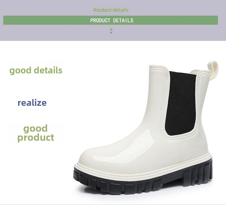 Women's Martin Rain Boots - New Style, Thick-Soled, Waterproof, Non-Slip, Short-Tube, Japanese Jelly Design