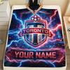 Custom Name Toronto FC2 Flannel Blanket, High quality Comfortable for All Seasons, Home Decor, Warmth and Comfort