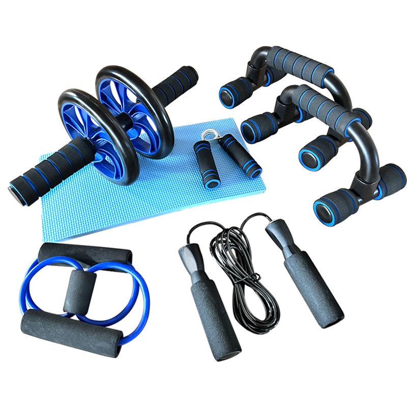 5-Piece Fitness Set: Ab Wheel & Push-Up Bars for Comprehensive Core Training