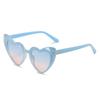 Summer new love sunglasses, fashion collar corner diamond-feeling ins sunglasses, jelly-colored copper film glasses for women
