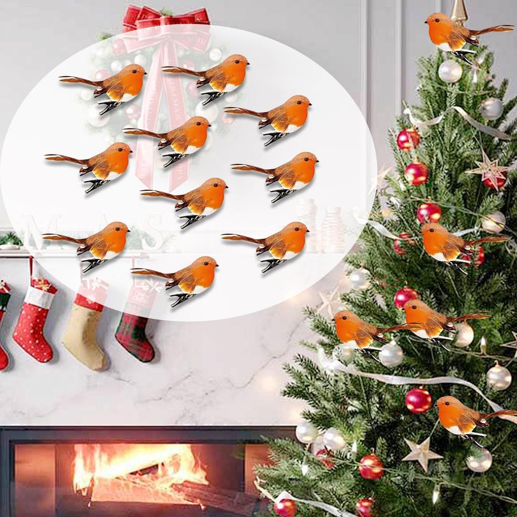 10 шт. Искусственные пернатые птицы на клипсах Декоративные фигурки птиц Симуляция для двора газона