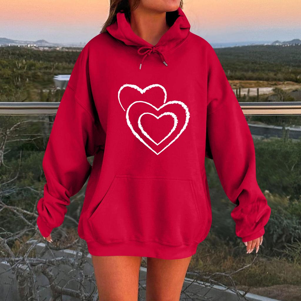 Женский свободный удобный повседневный модный свитшот с капюшоном и длинными рукавами с принтом персонажа