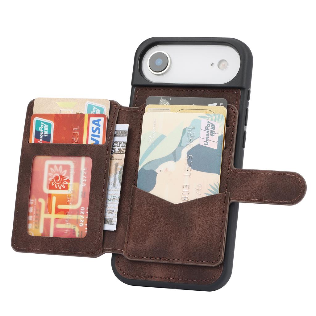 For iPhone Air Case Wallet Card Slot TPU+PU Leather Back Phone Cover