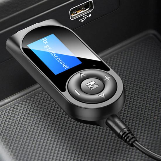 2 в 1 5 Музыкальный USB Bluetooth-совместимый приемный аудиоадаптер с ЖК-дисплеем
