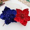 21cm Fake Christmas Flowers Sequin 3D Simulation Magnolia  Wedding Party Decoration