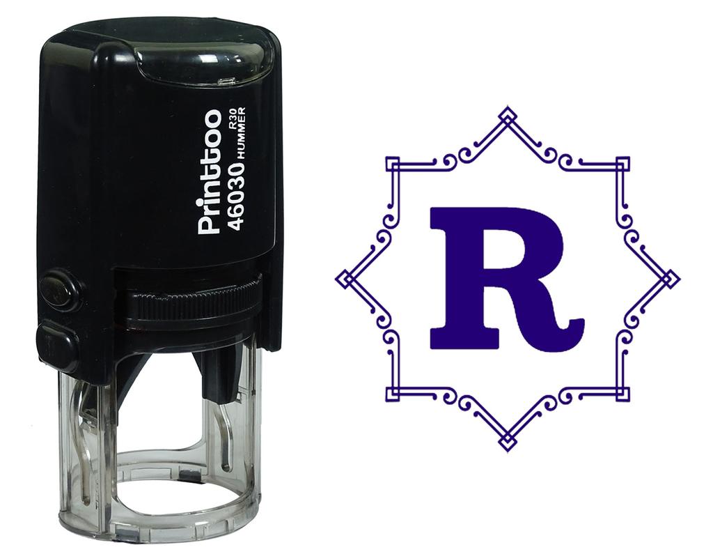 Printtoo Octagon Celtic Swirl Frame Alphabet R Monogram Self Inking Rubber Stamp Office