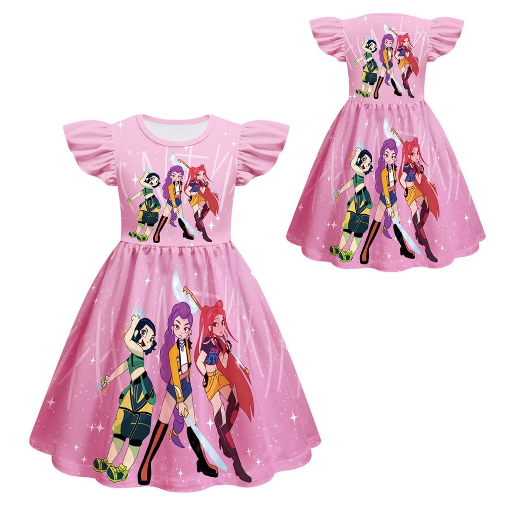 Girls Witch Girls Flying Sleeves Children's Dress Children's A-line Skirt