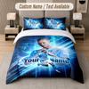 Custom Bedding Set Erling Haaland Pattern, Print Name Text 1 Duvet Cover plus 2 Pillowcases Home Textile