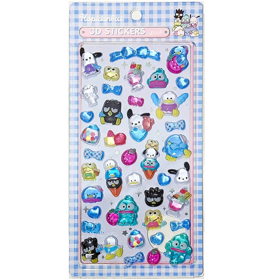 1/8Pcs 3D Sanrio Stickers Anime Sanrio Kuromi Hellokitty My Melody Cinnamoroll Hangyodon Bag Cases Decoration Birthday Gifts