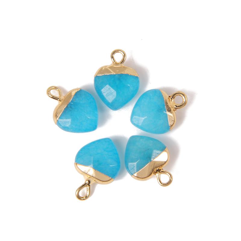 5pcs 10x13MM Natural Stone Faceted Heart Shape Pendant Charm Quartz Crystal Jewelry Accessorie For Making Earring Necklace