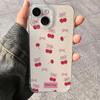 Прозрачный чехол с бантиком и вишней для iPhone 11/12/XS/14/15/16 Pro Max