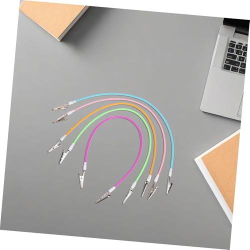 MUELODSIC Napkin Clips 5 Pack Silicone Iron Foldable Colorful Random Color