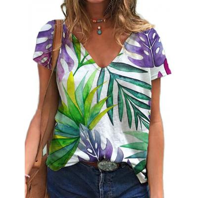 Женские топы с 3D буквами и коротким рукавом с V-образным вырезом, летние футболки для влюбленных пар