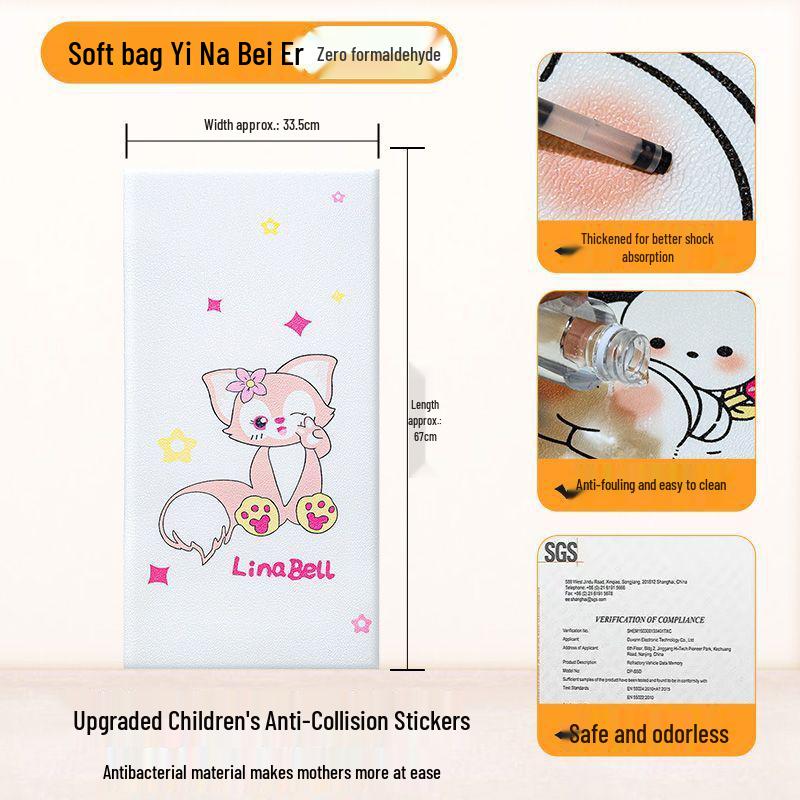 Самоклеящаяся 3D мягкая стеновая панель (изголовье): Противоударная и теплоизоляционная подушка для детской комнаты.